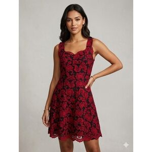 Reitman Rock & Shine Floral Lace Overlay Mini Dress